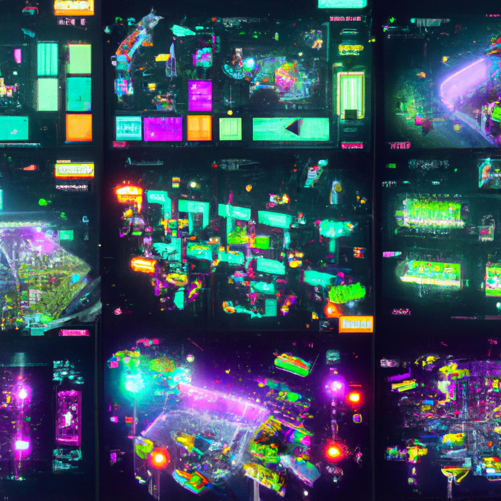 screenshot: community-made arena with neon pits